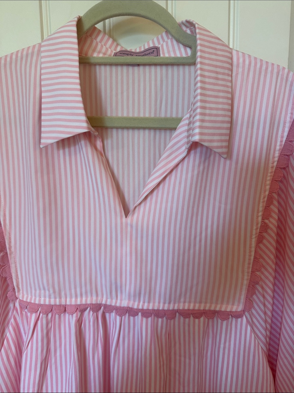 Simply Southern Pink Striped Smocked Yoke Midi Dress - Picture 6 of 15